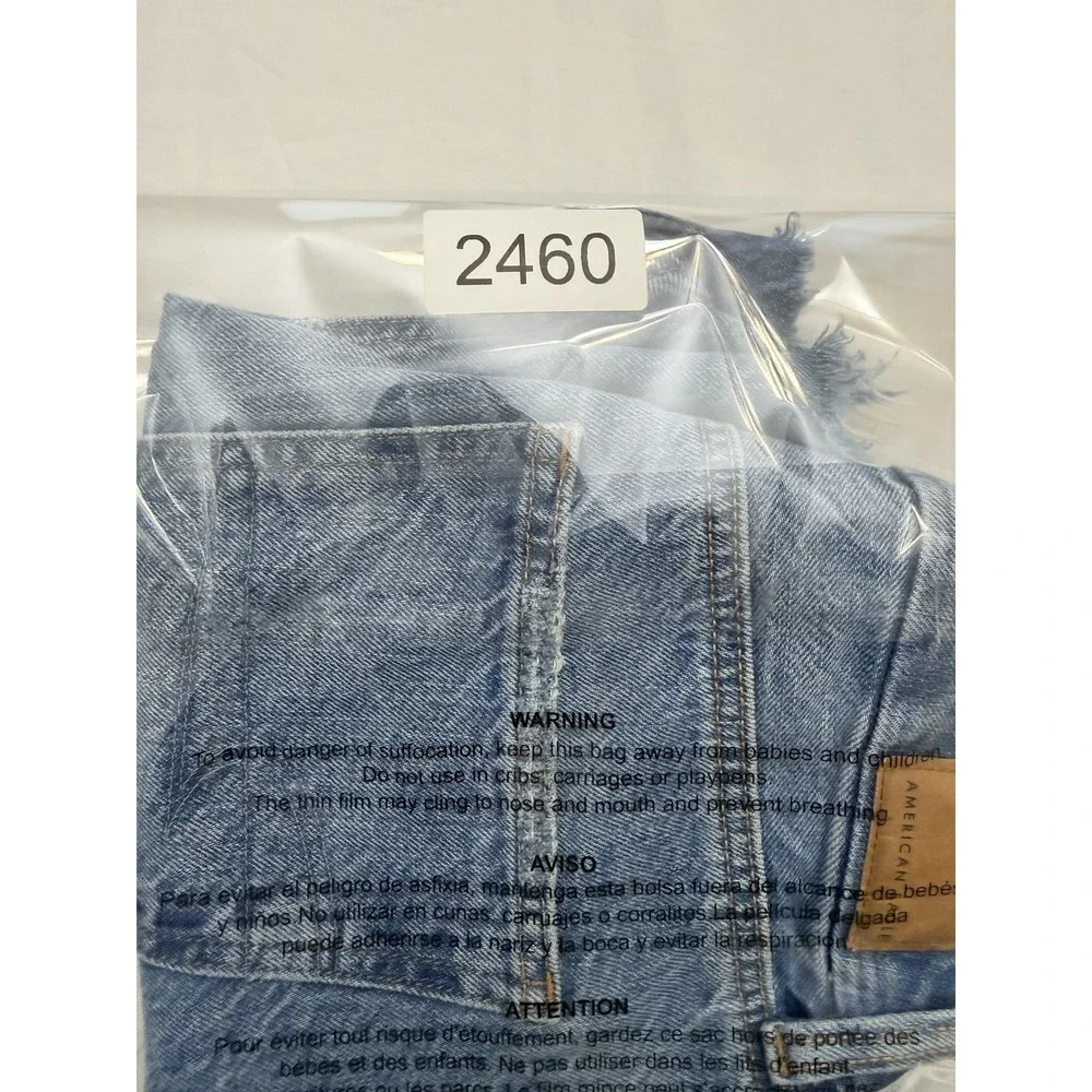 American Eagle Outfitters Shorts Womens 2 Blue‎ Denim Distressed Cutoff Raw Hem